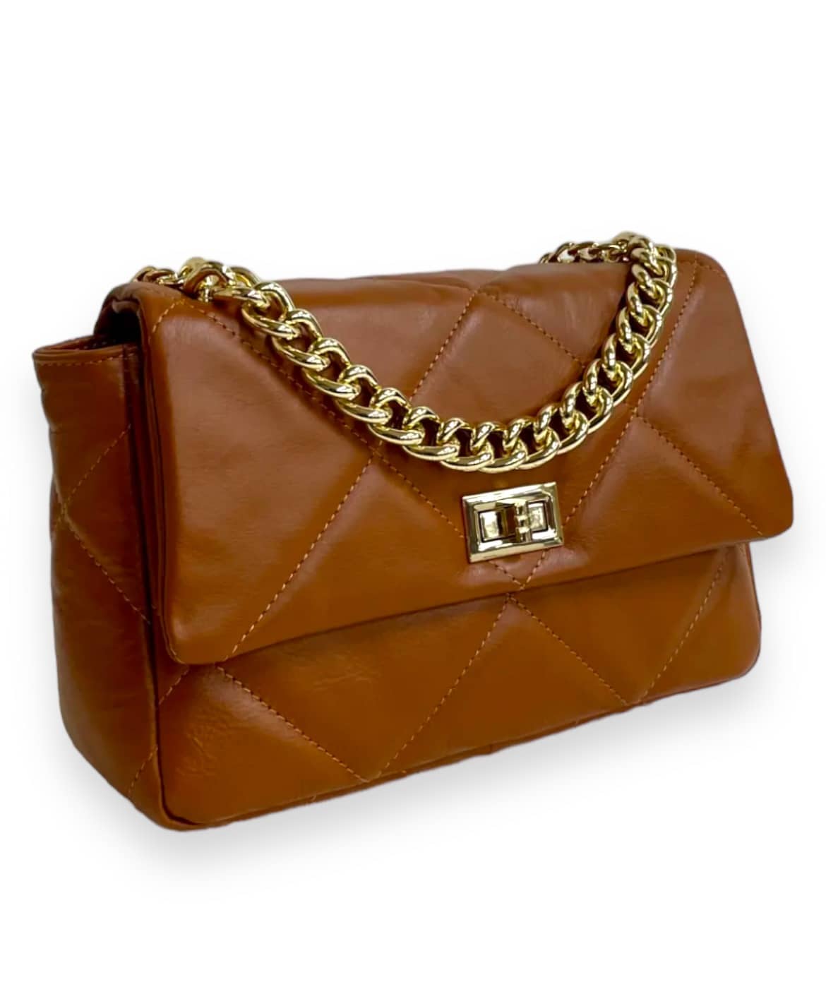 quilted bag with chain